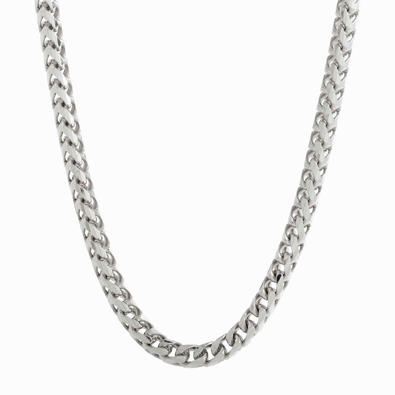 4mm Diamond Cut Franco Chain, 14k White Gold - Main Image