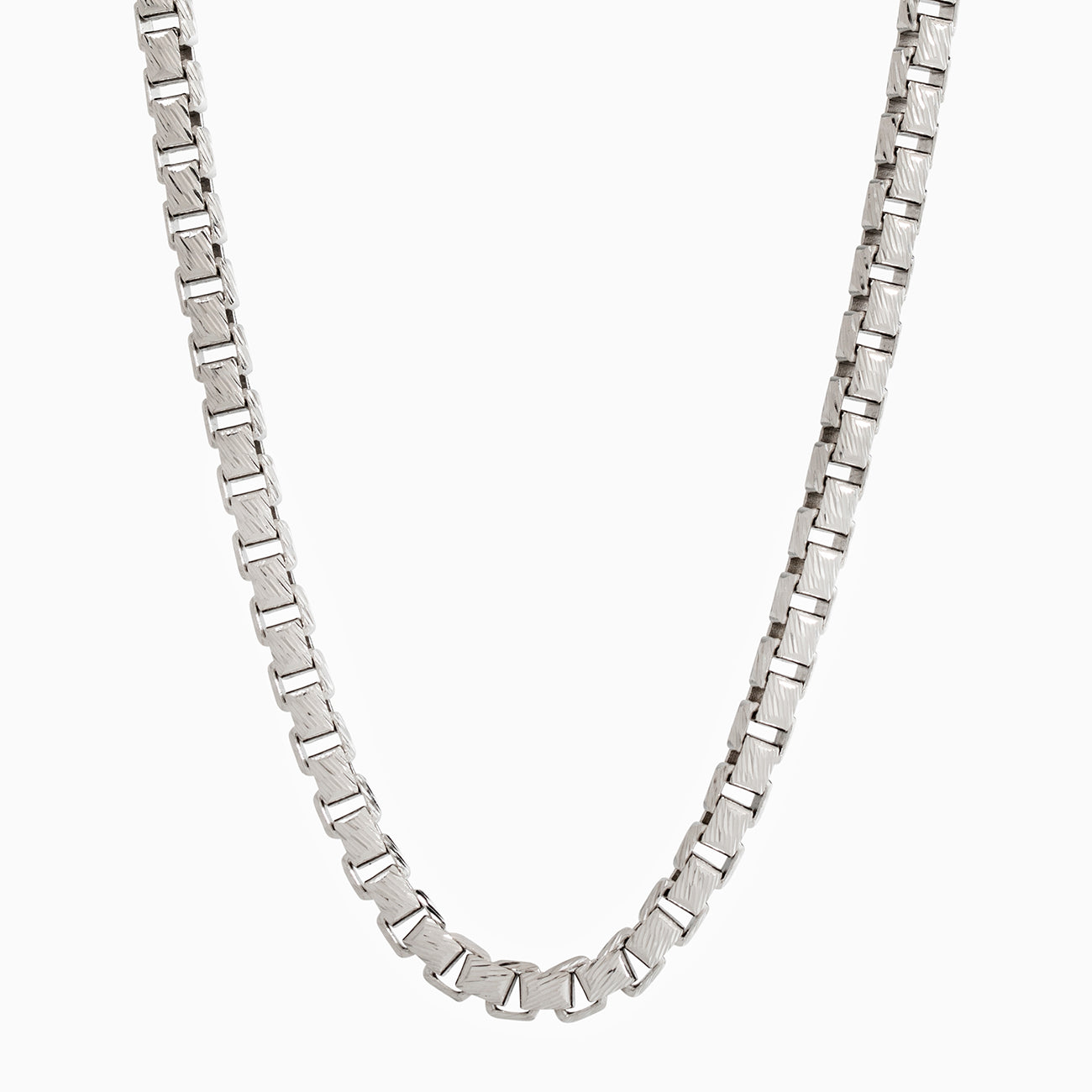 Collana In Oro Bianco 14K – Catena A Scatola Rotonda, Larghezza 1,4 Mm, Varie Lunghezze Disponibili, In Elegante Scatola Regalo