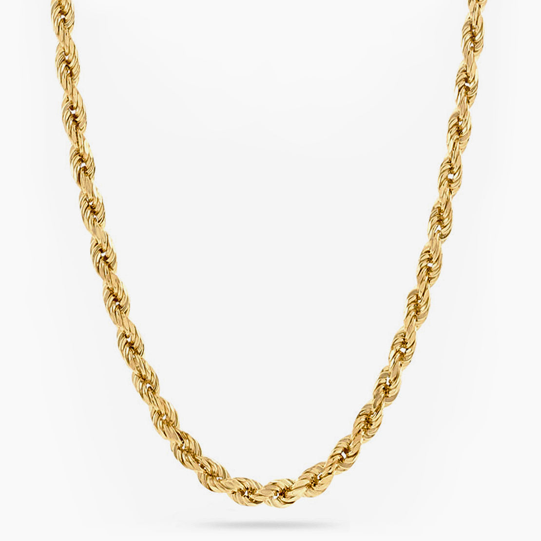 4mm Diamond Cut Rope Chain, 14k Yellow Gold - Main Image