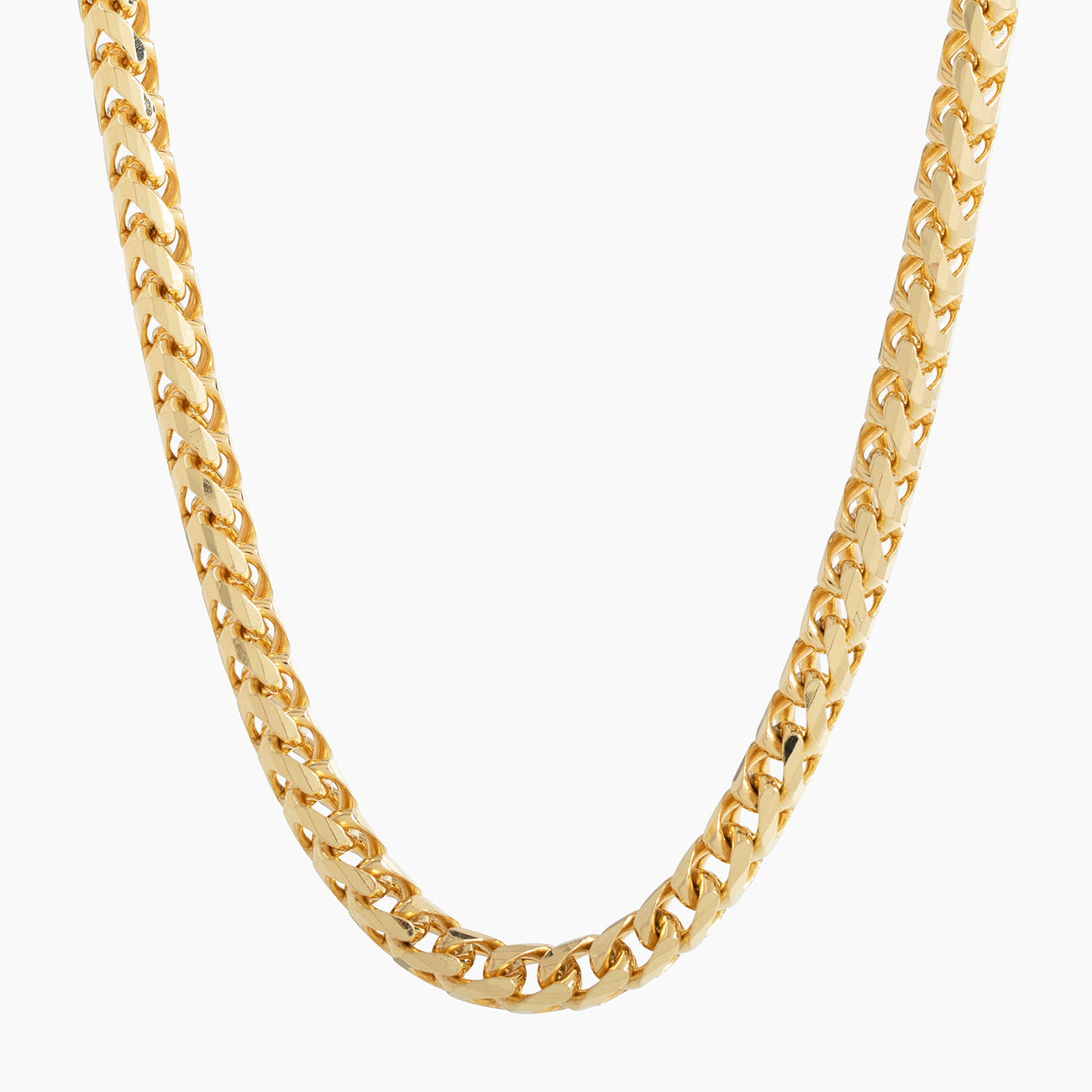 6mm Diamond Cut Franco Chain, 14k Yellow Gold - Main Image