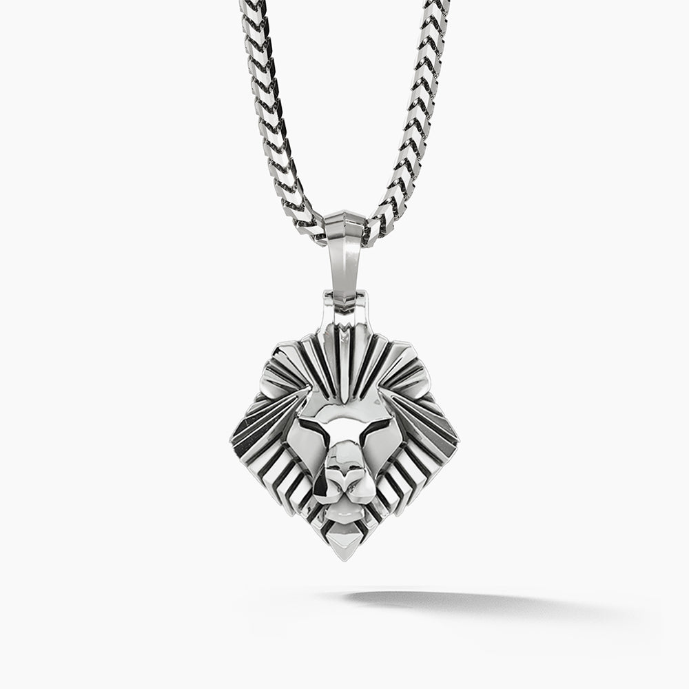 Lion, Silver Lion Head Pendant