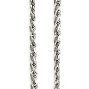 4mm Silver Diamond Cut Rope Chain