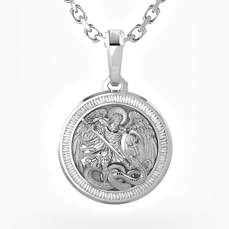 カツルミ　Pray Platinum Saint Michael Pendant 