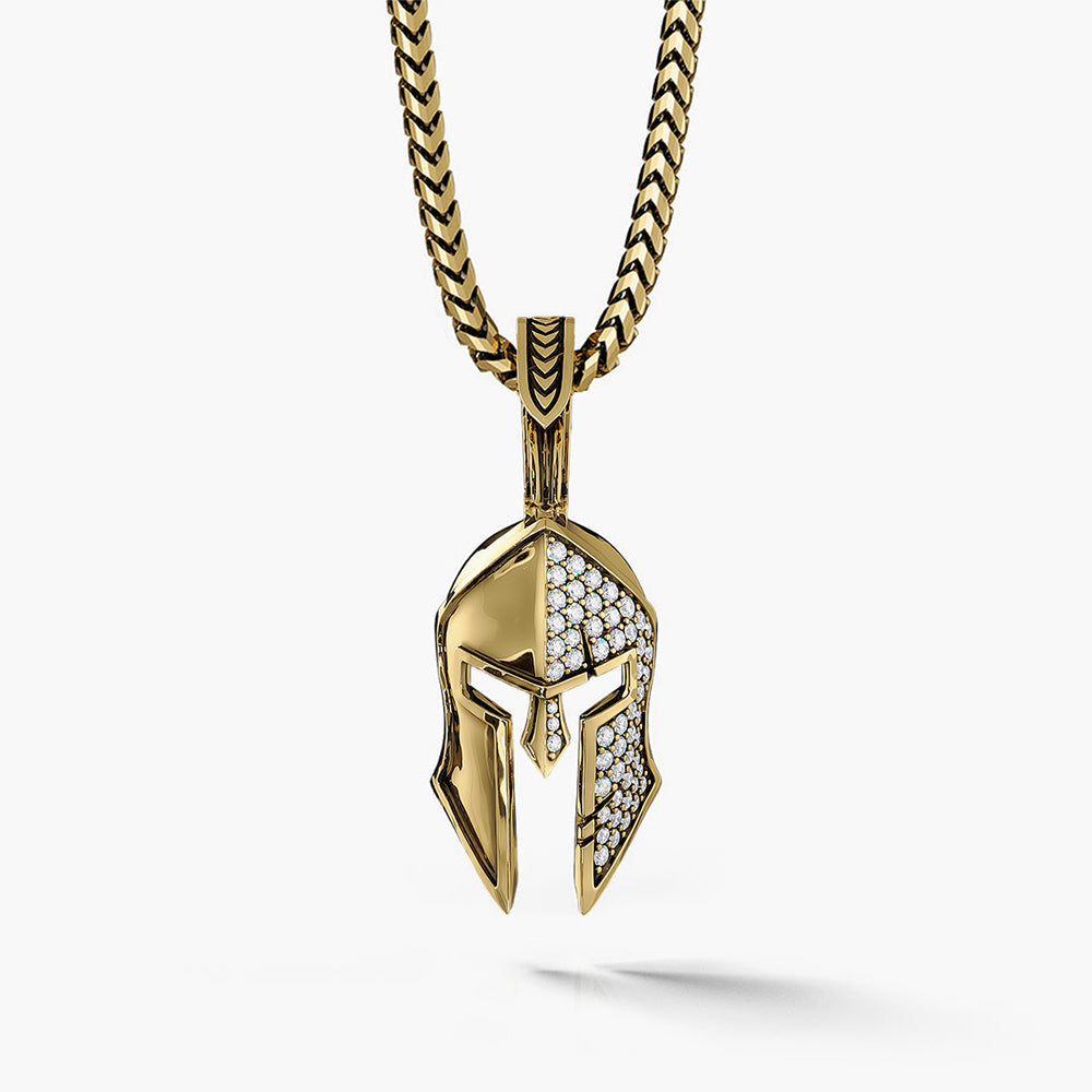 Spartan, Gold Pendant with Diamonds - Main Image