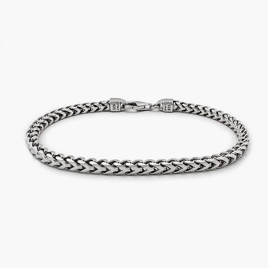 4mm Silver Bracelet for Men Silver Franco Chain Proclamation Jewelry