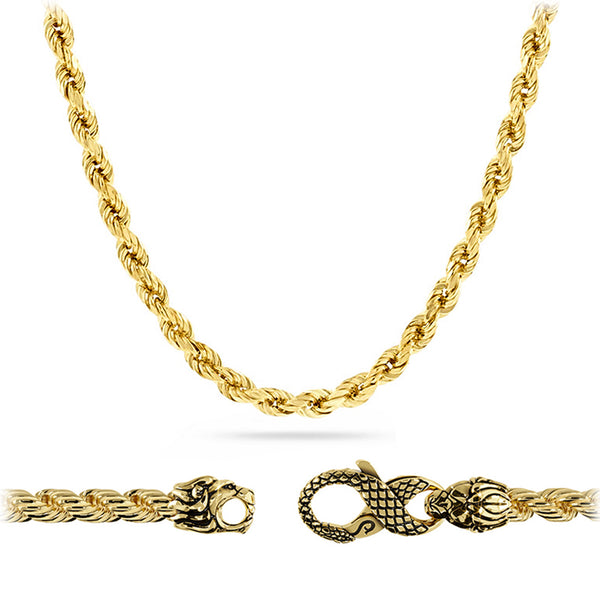 Gold rope cheap chain 14k 4mm