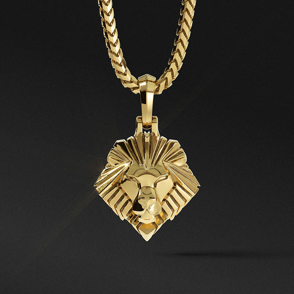 Gold chain outlet with lion