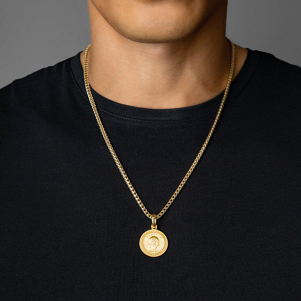 Memento Mori Gold Skull Pendant