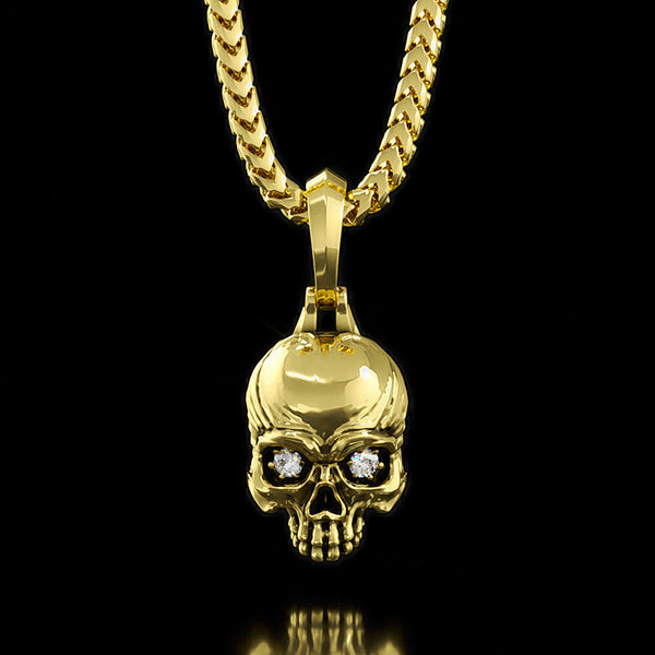 White gold skull pendant store