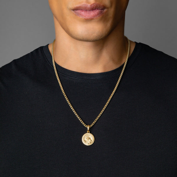 Gold St Christopher Pendant Mens Gold Pendant Proclamation Jewelry