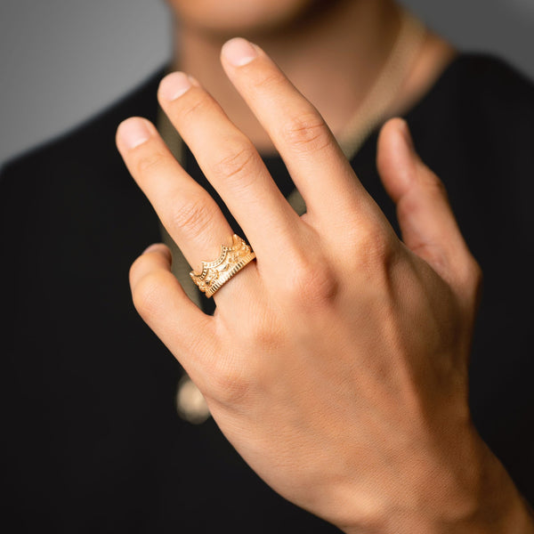 Gold Crown Ring Mens Solid Gold Ring by Proclamation Jewelry