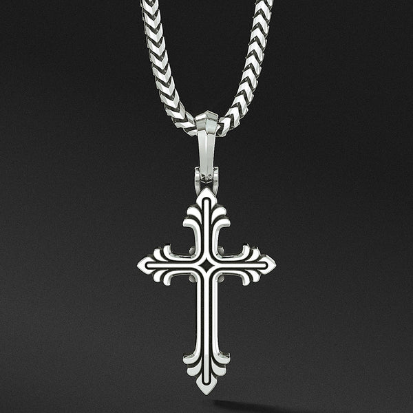 Mens large silver cross clearance pendant