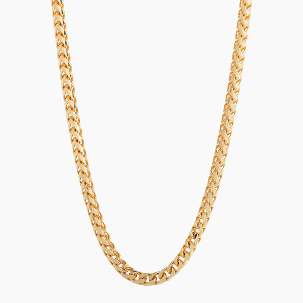 2.5mm Diamond Cut Franco Chain, 14k Yellow Gold - USA Made