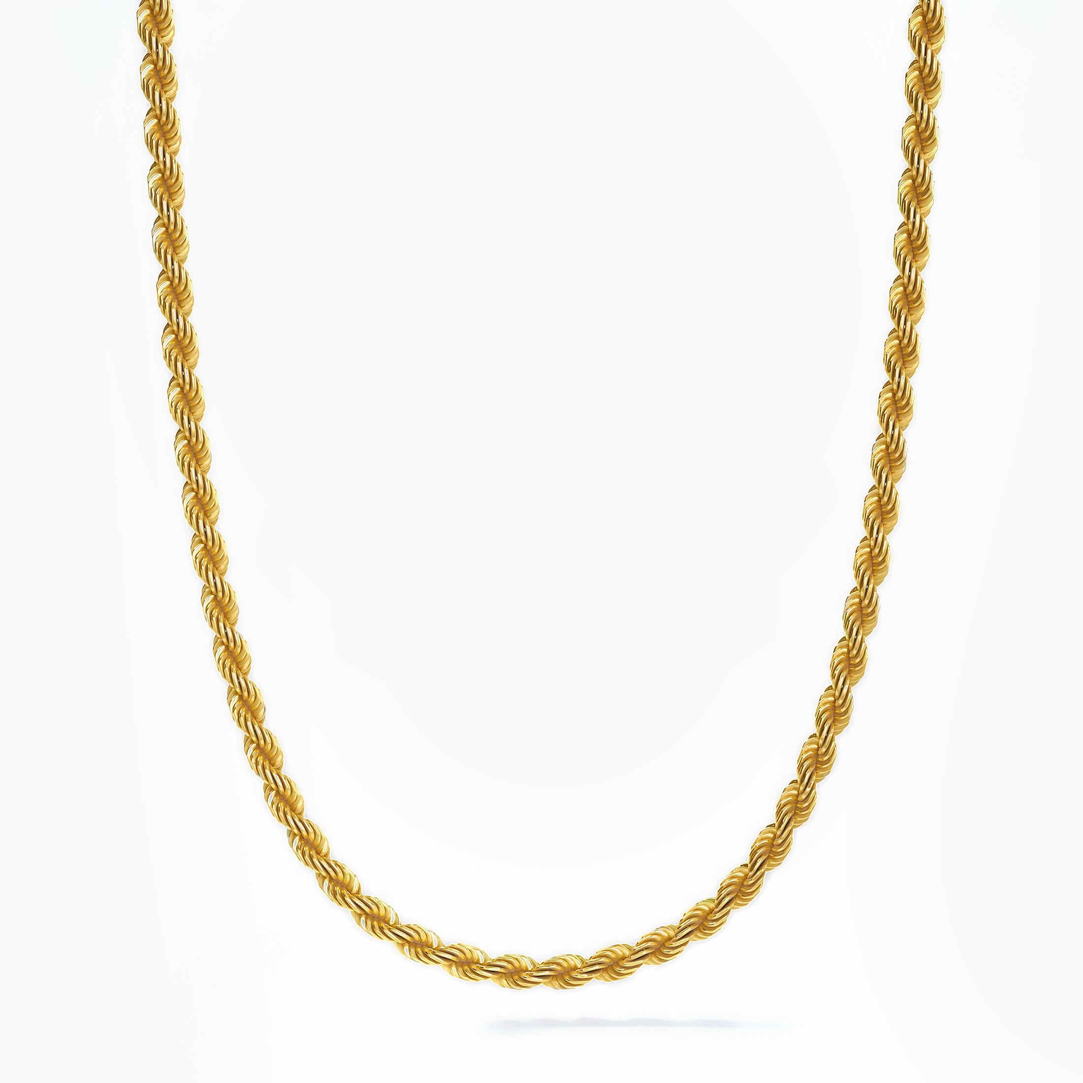 2.5mm Diamond Cut Rope Chain, 14k Yellow Gold