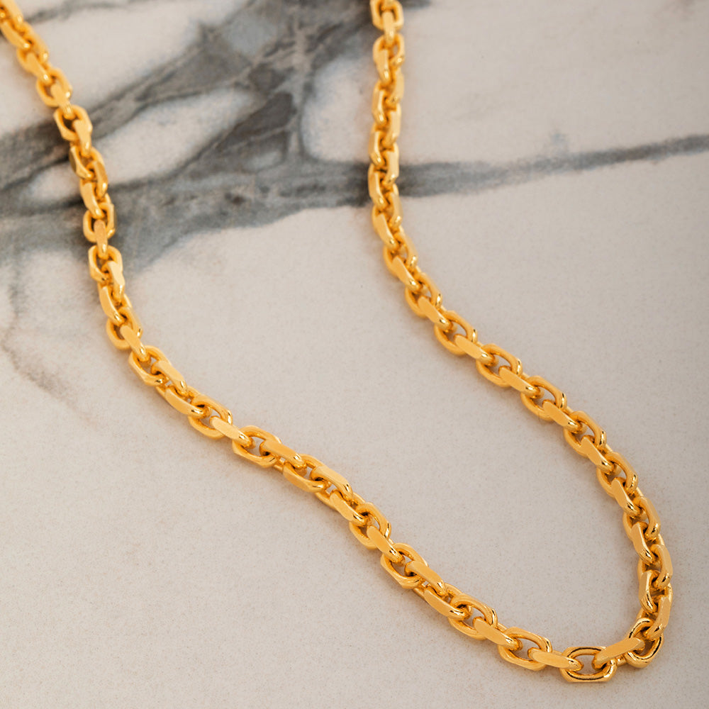 3mm Hermes Heavy Link 22K Gold Chain | Proclamation Jewelry