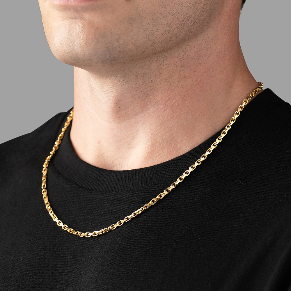 3mm Hermes (Heavy Link) Chain, 14k Yellow Gold
