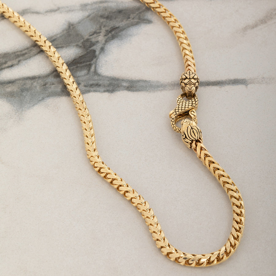 3mm Diamond Cut Franco Chain, 18k Yellow Gold