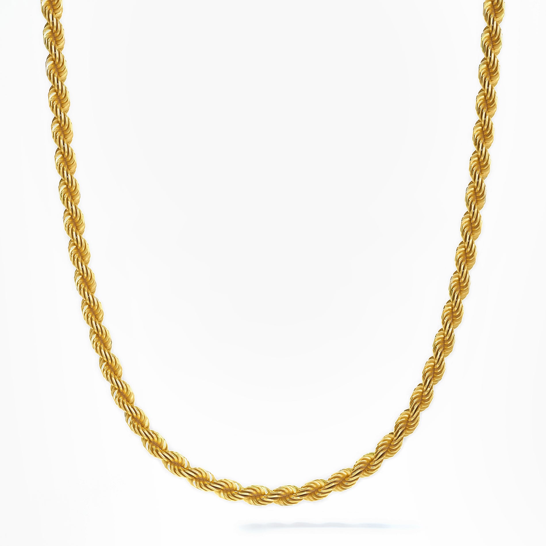 3mm Diamond Cut Rope Chain, 14k Yellow Gold
