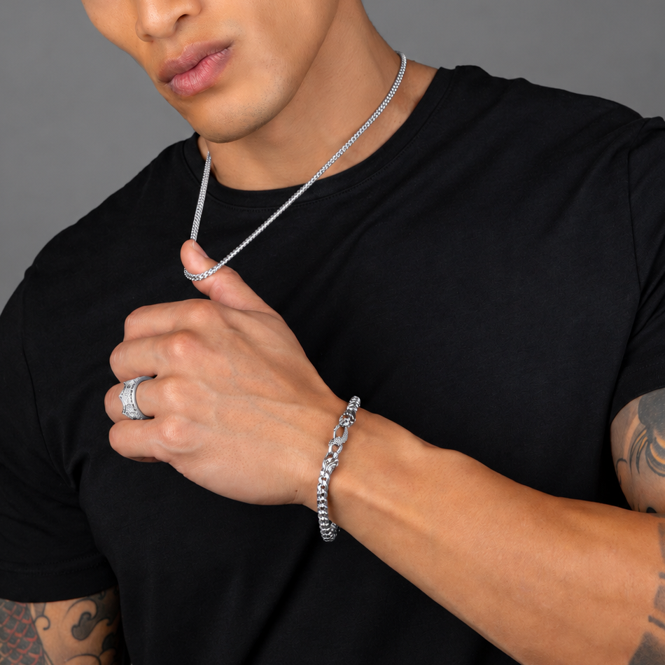 3mm Diamond Cut Franco Chain, Platinum