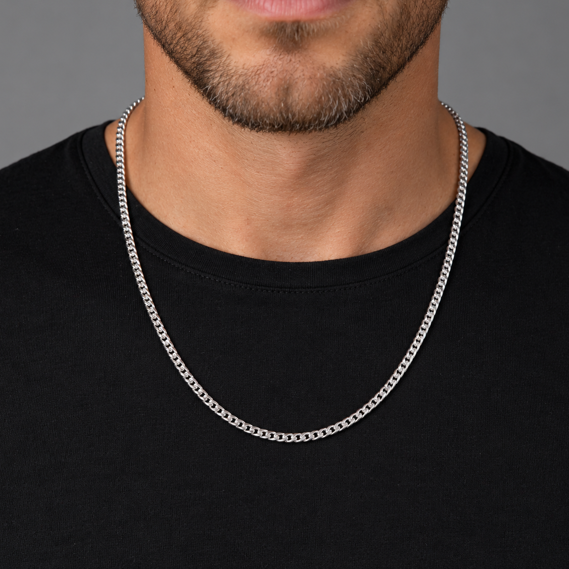 3mm Diamond Cut Franco Chain, Platinum