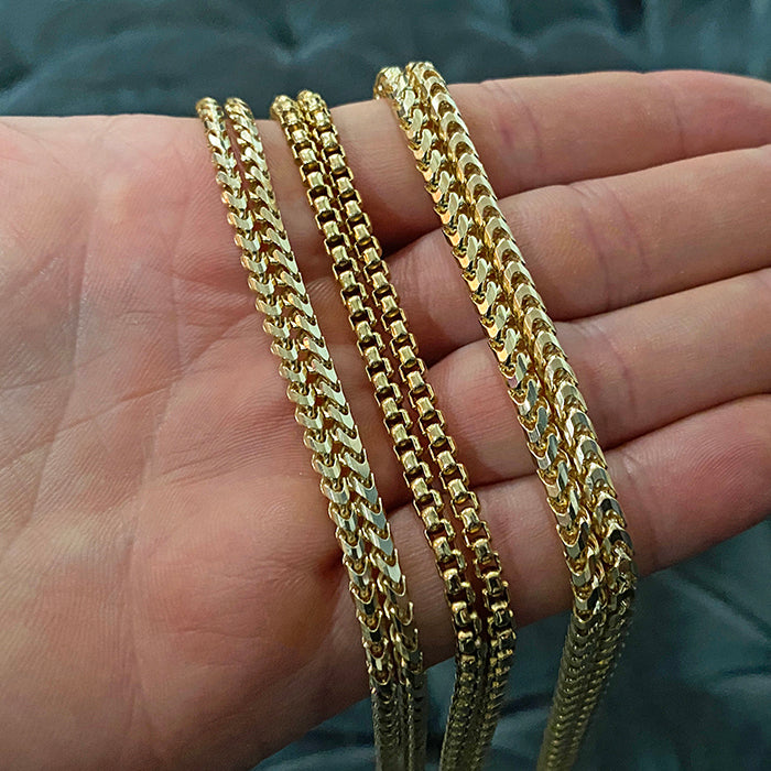 3mm Round Box Chain, Solid 14k Yellow Gold — Proclamation