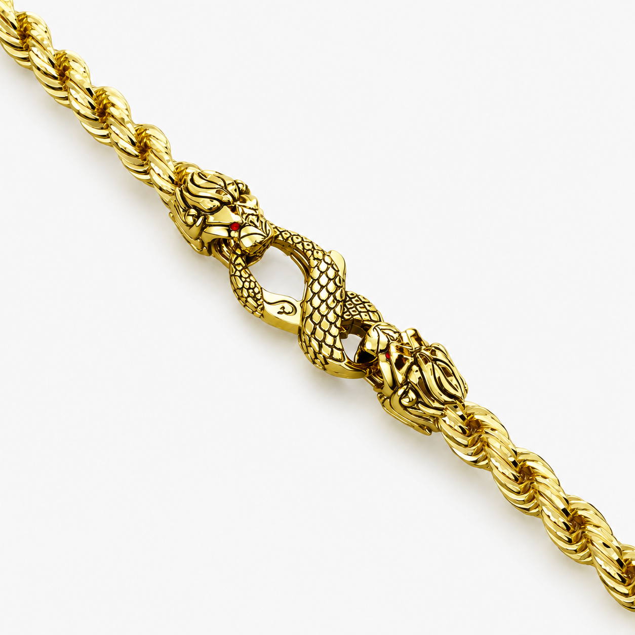 5mm Diamond Cut Rope Chain, 14k Yellow Gold