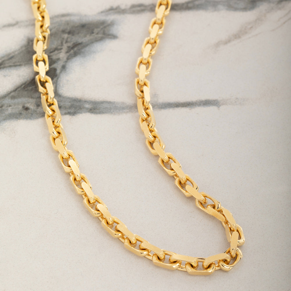 4mm Hermes (Heavy Link) Chain, solid 14k Yellow Gold