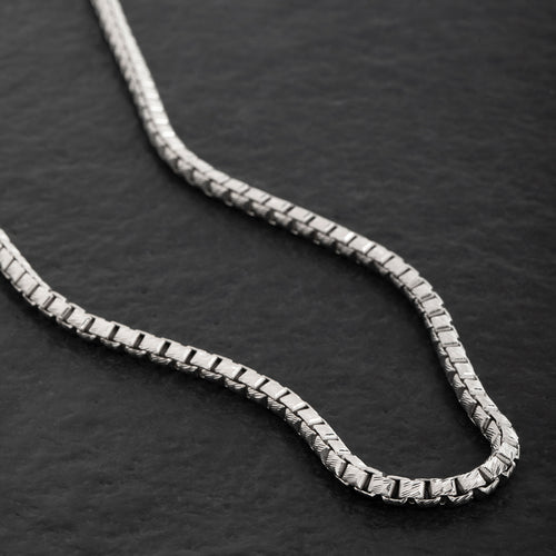 4mm Round Box Chain (Diamond Cut), 14k White Gold — Proclamation