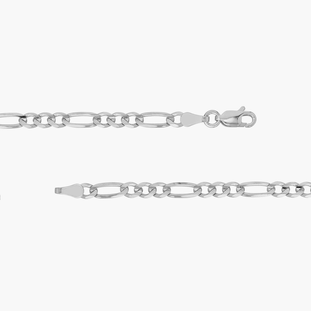4mm Silver Figaro Chain Necklace for Men