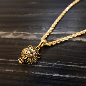 Tiger, Gold Pendant with Diamonds