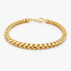 5mm Diamond Cut Franco Bracelet, 14k Yellow Gold on a white surface