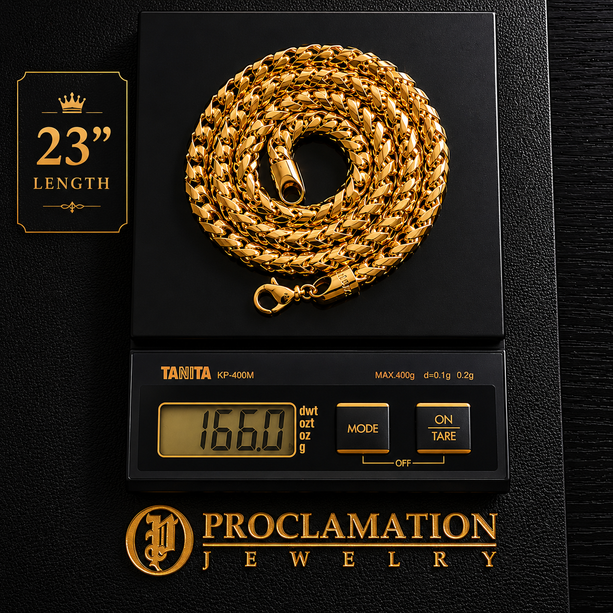 6.5mm Diamond Cut Franco Chain, 22k Yellow Gold