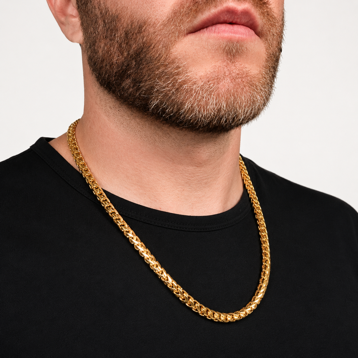6.5mm Diamond Cut Franco Chain, 22k Yellow Gold