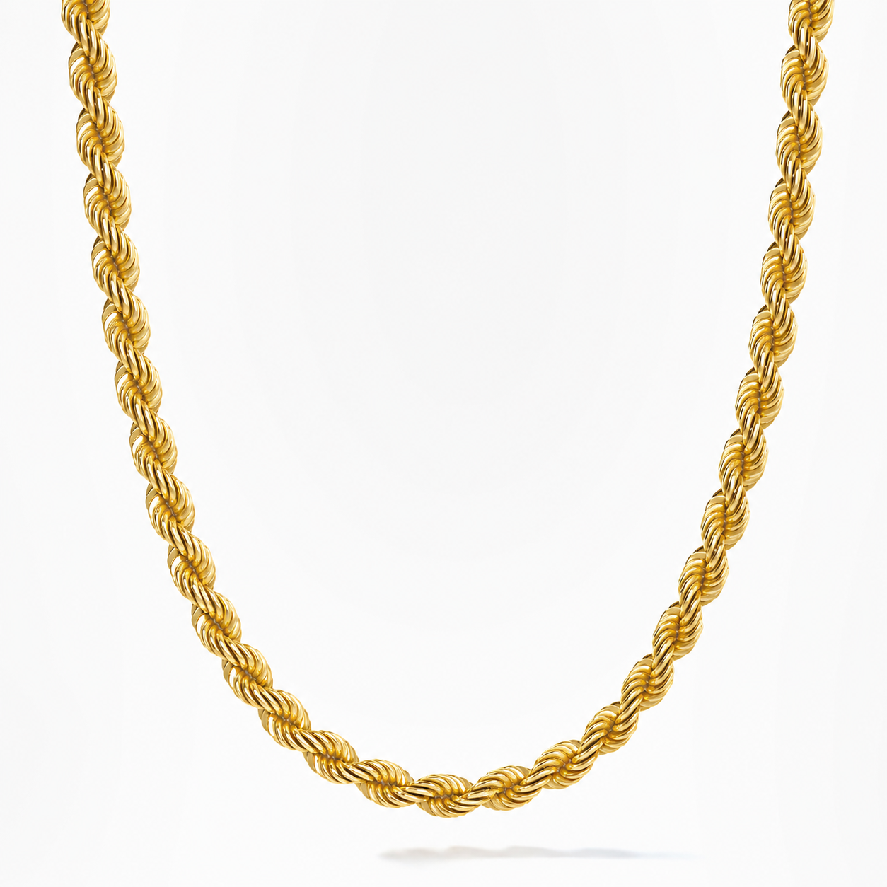 6mm Diamond Cut Rope Chain, 14k Yellow Gold