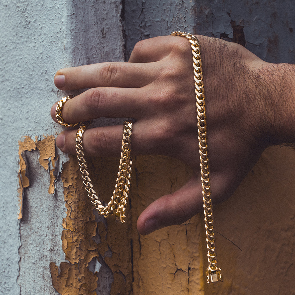 Miami Cuban Inch Cuban Link Bracelet Miami 14K Rose Gold Cuban