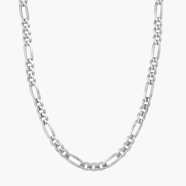 8mm Silver Figaro Chain Necklace for Men