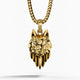 Alpha, Gold Wolf Pendant with Diamonds
