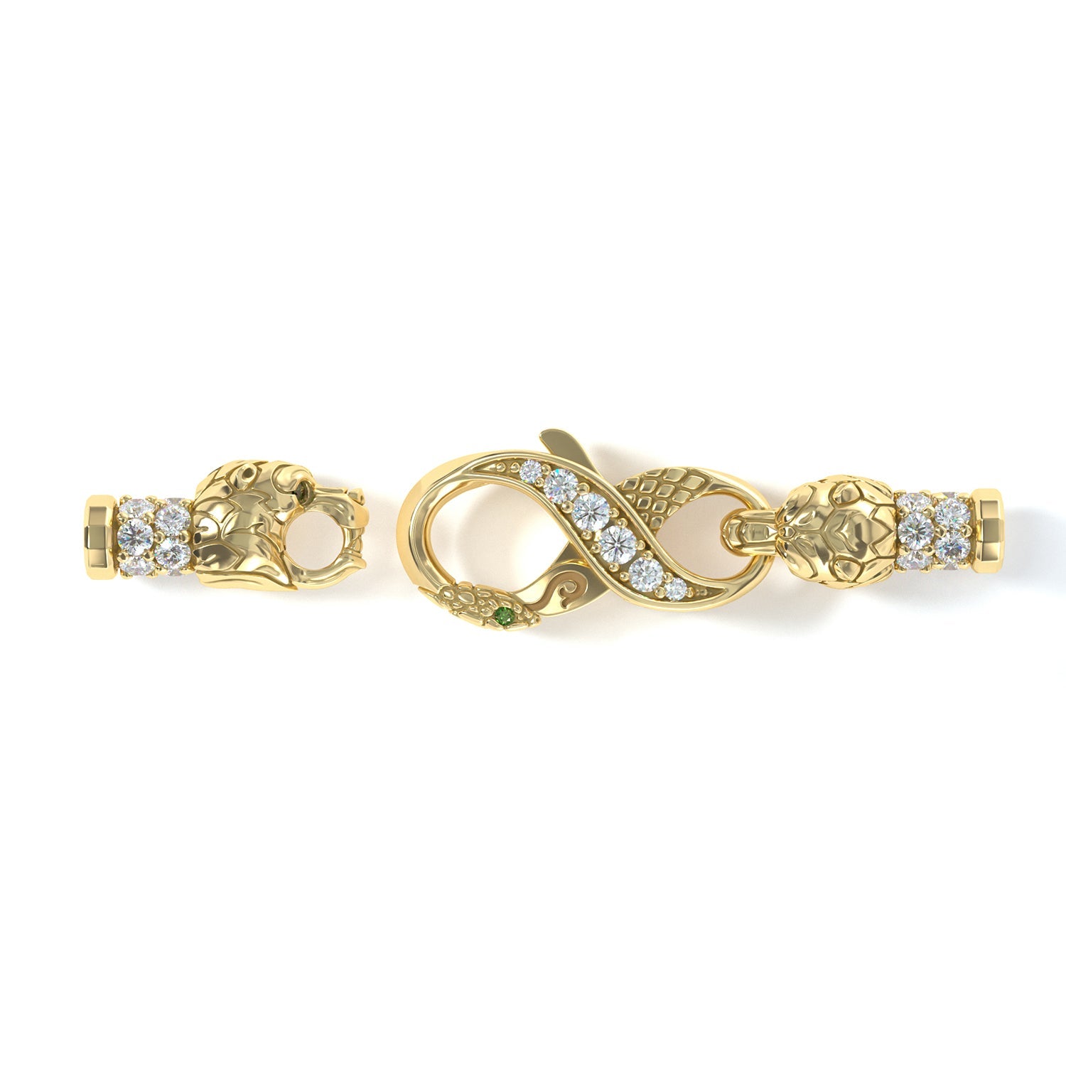 3mm Bear King's Clasp, 18k Yellow Gold