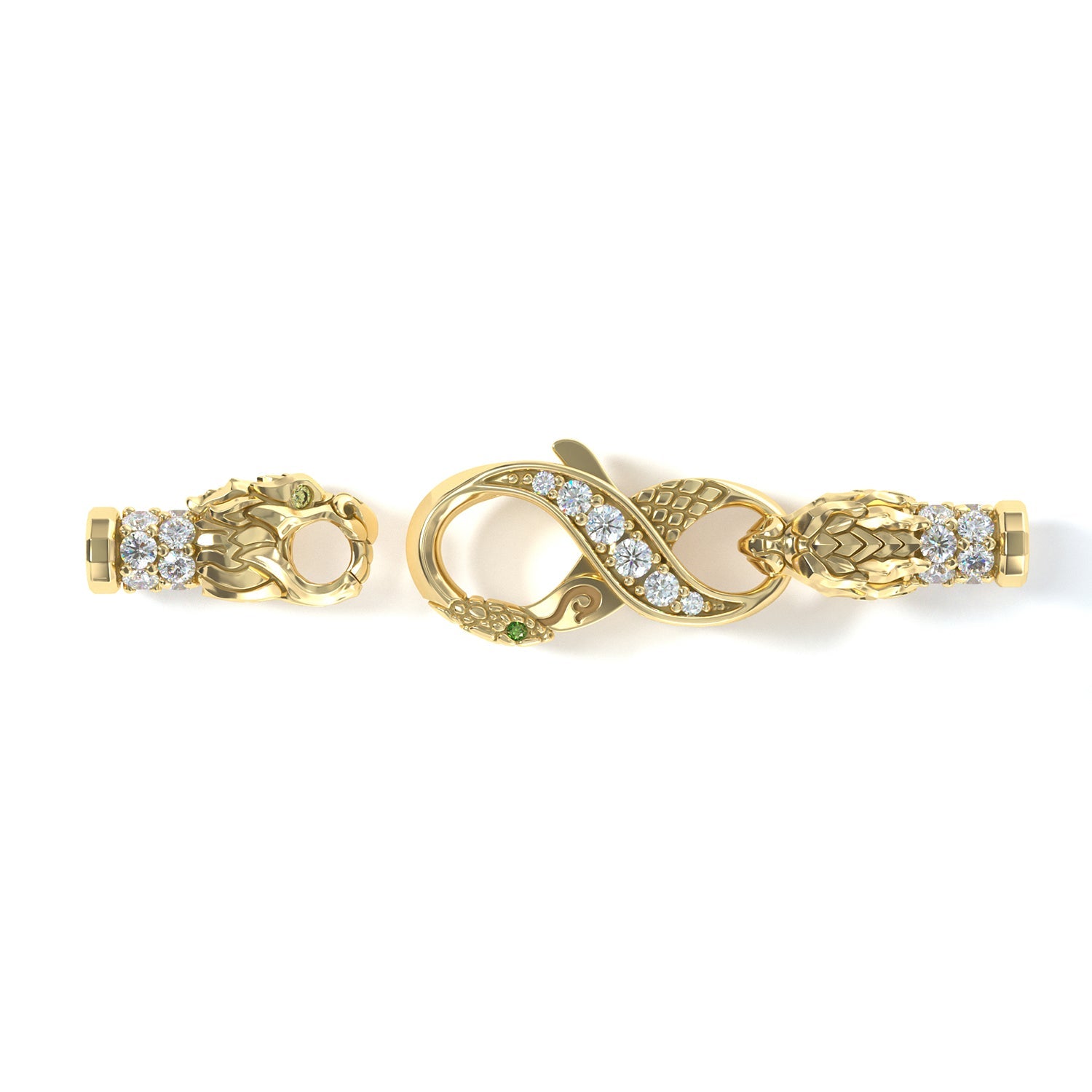 3mm Dragon King's Clasp, 14k Yellow Gold