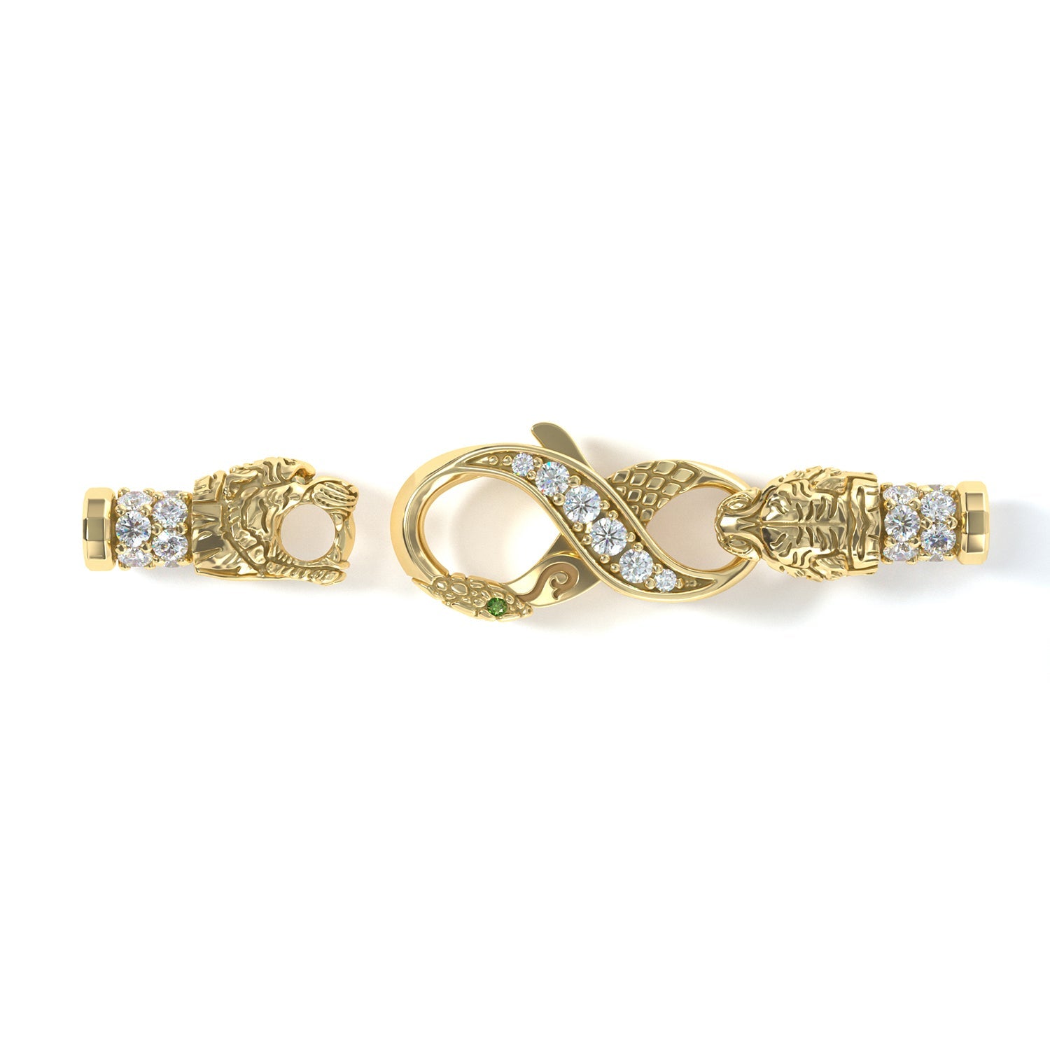 3mm Tiger King's Clasp, 10k Yellow Gold