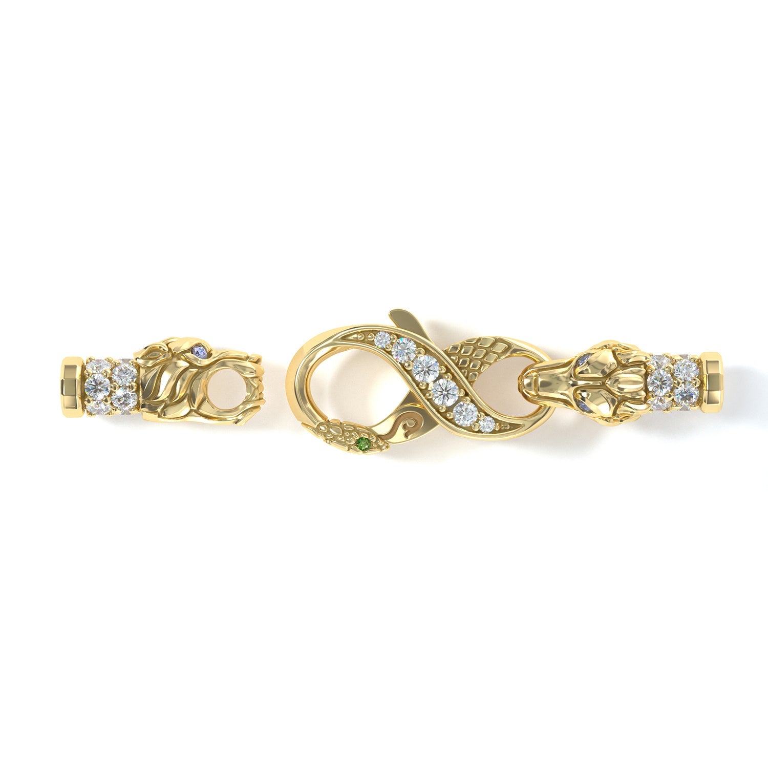 3mm Wolf King's Clasp, 14k Yellow Gold