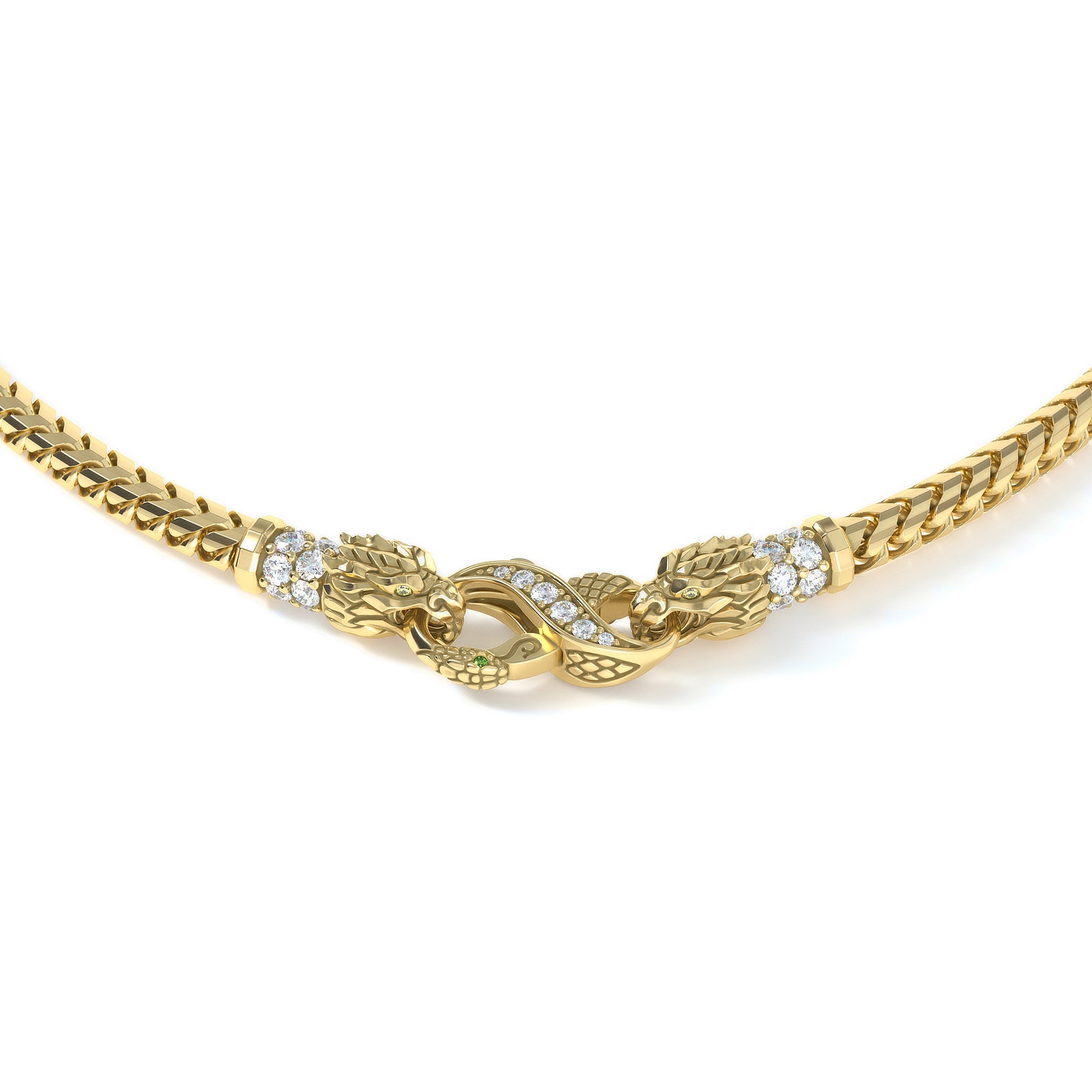 4mm Dragon King's Clasp, 18k Yellow Gold