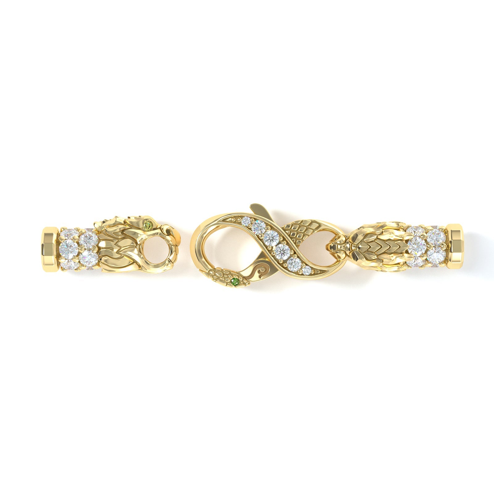 4mm Dragon King's Clasp, 14k Yellow Gold