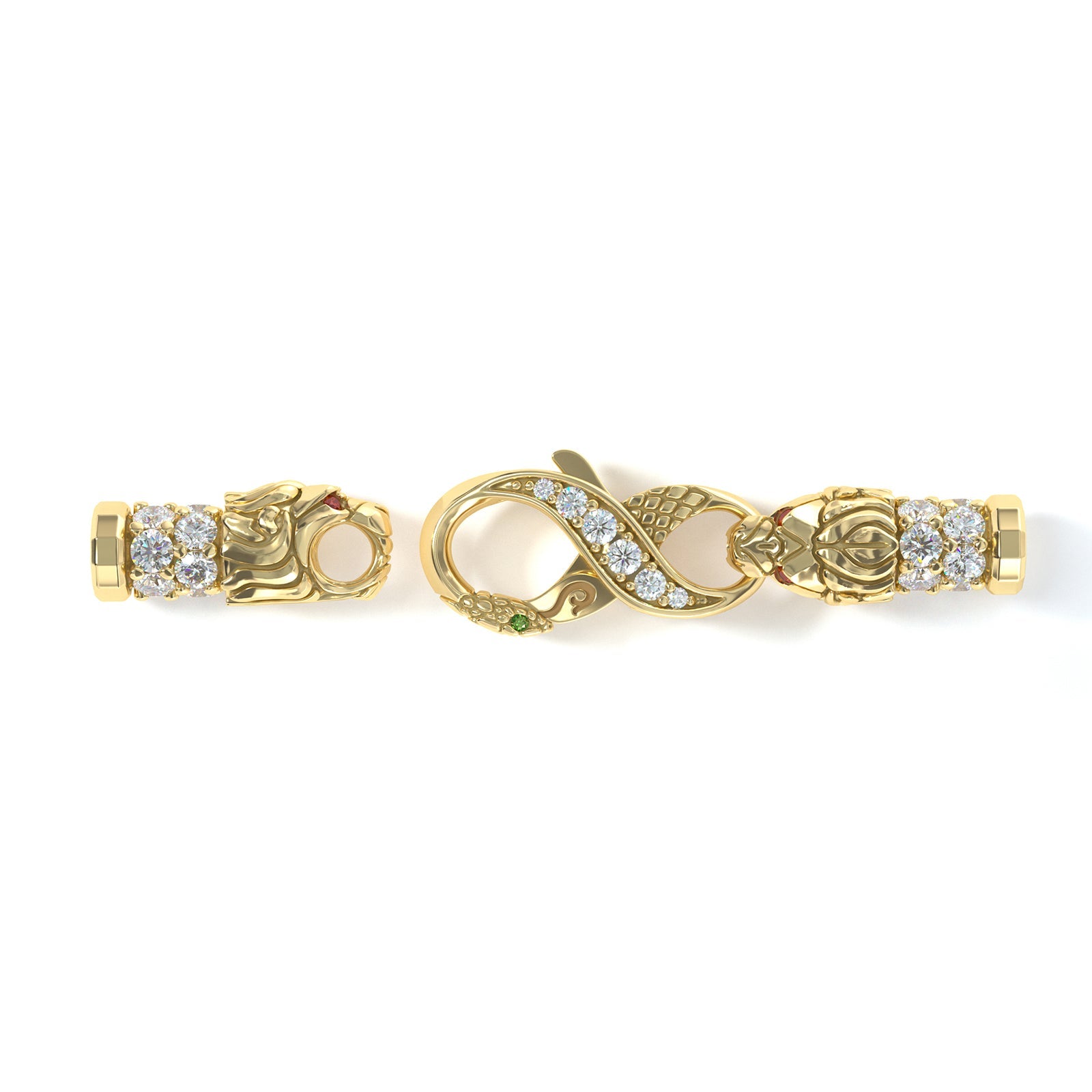 4mm Lion King's Clasp, 14k Yellow Gold