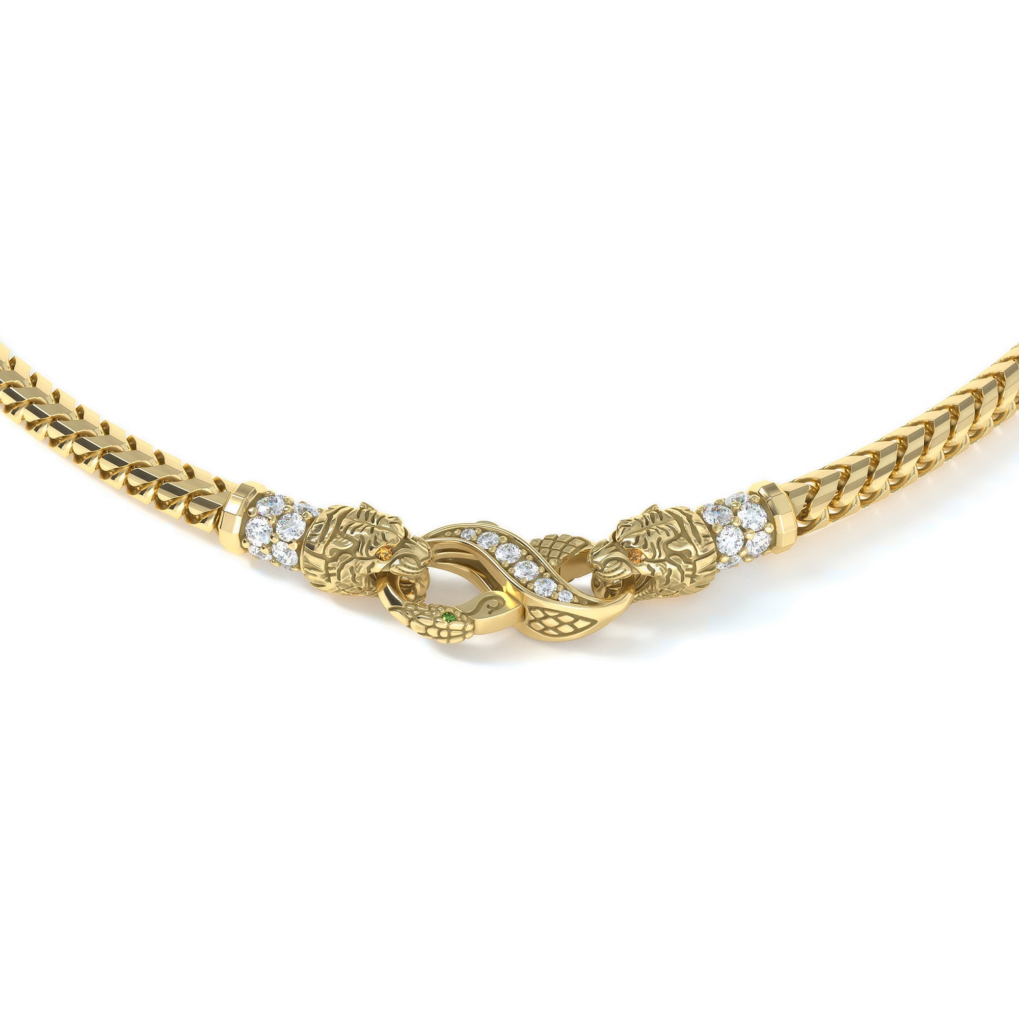 4mm Tiger King's Clasp, 14k Yellow Gold