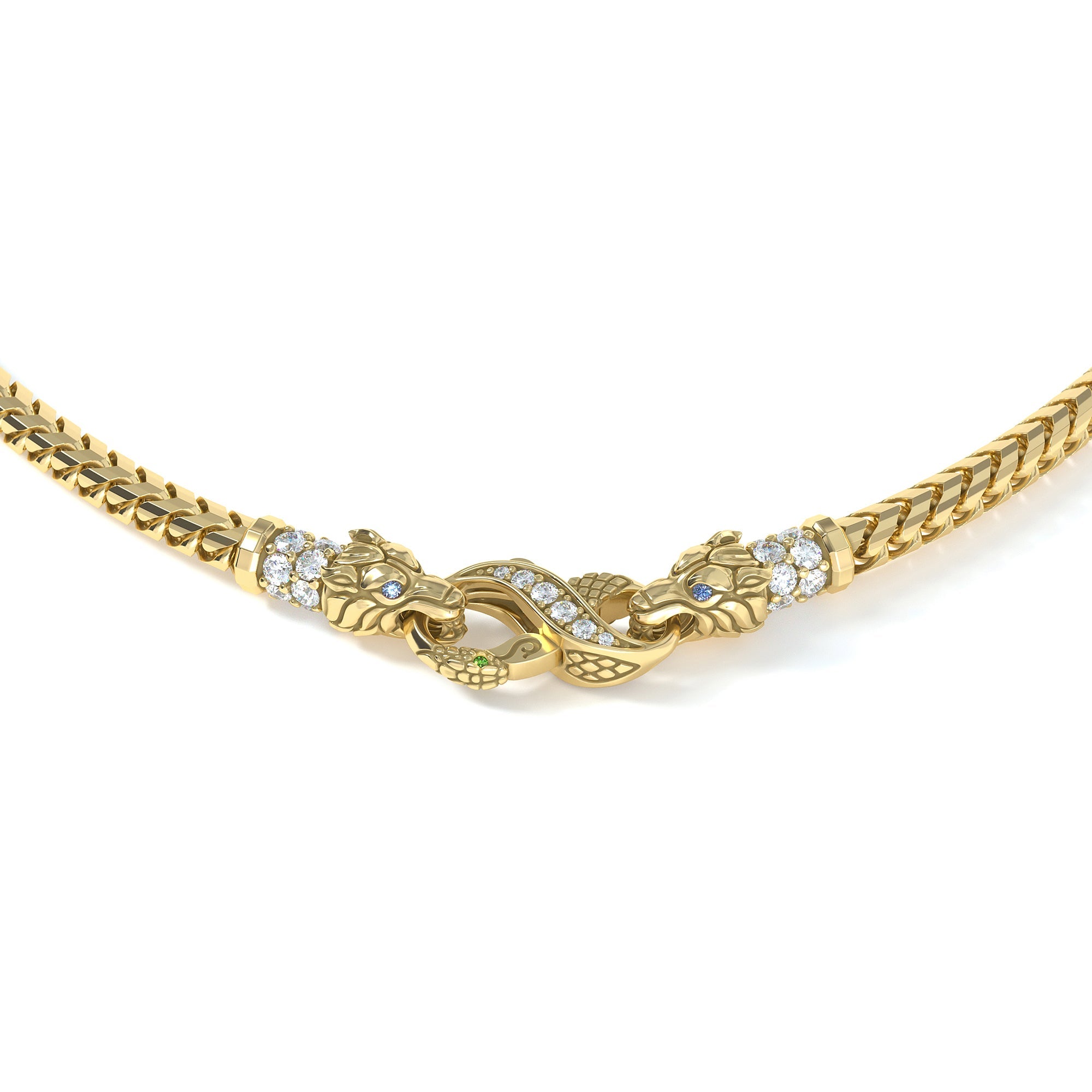 4mm Wolf King's Clasp, 14k Yellow Gold