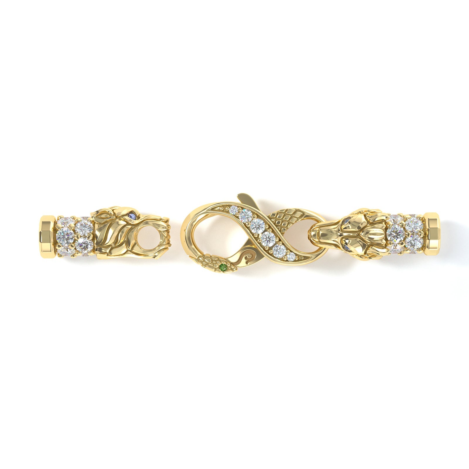 4mm Wolf King's Clasp, 10k Yellow Gold