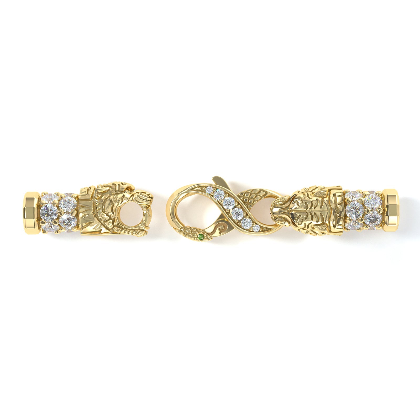 5mm Tiger King's Clasp, 14k Yellow Gold