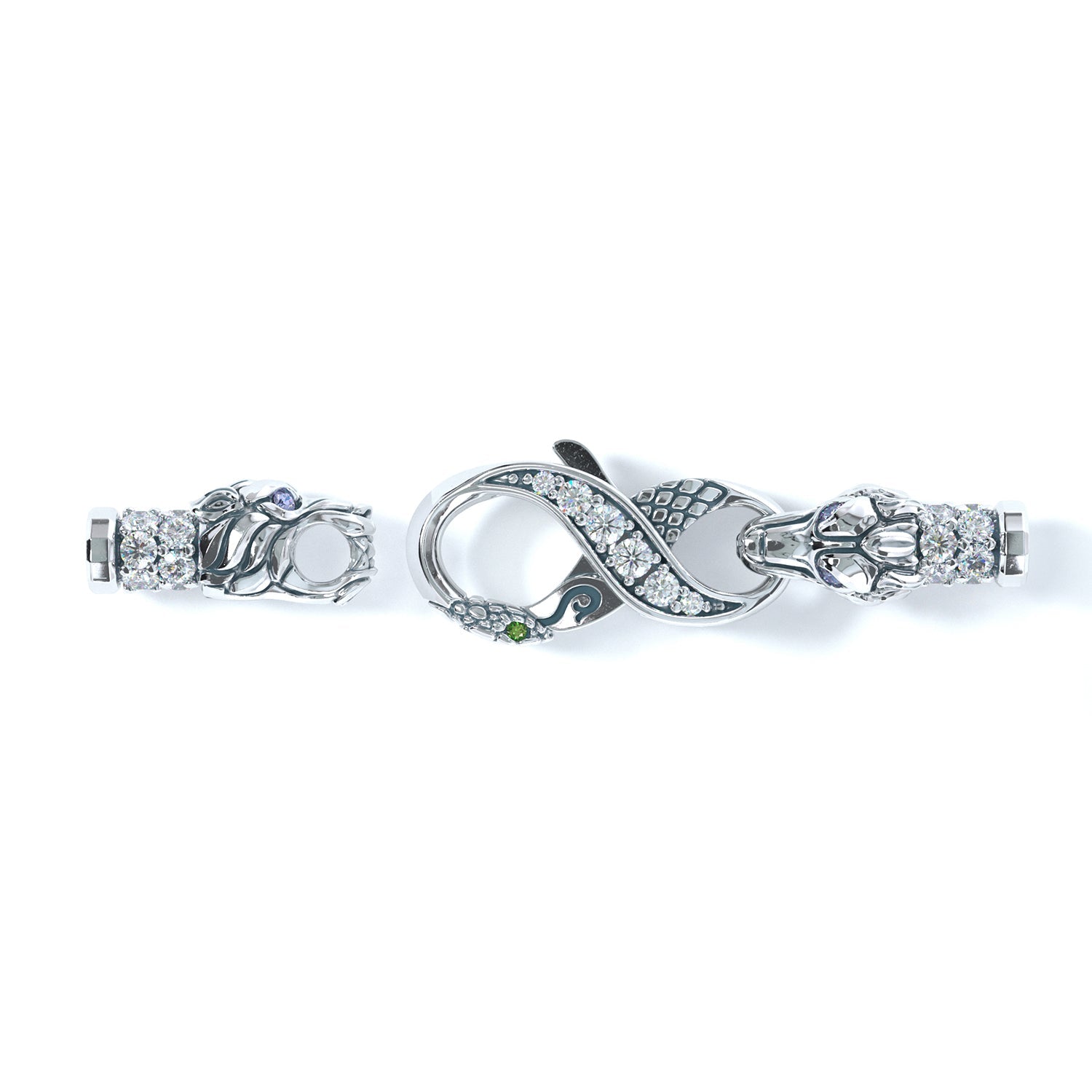 3mm Wolf King's Clasp, Platinum