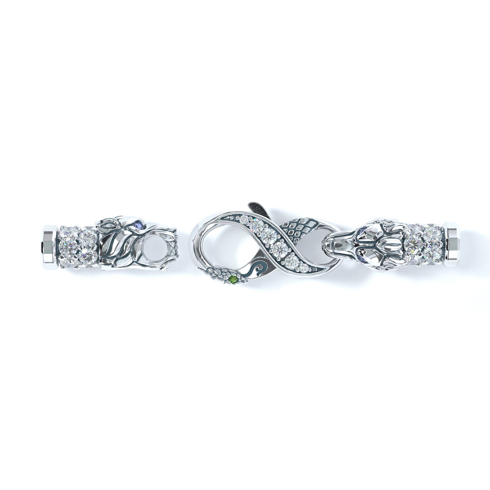 4mm Wolf King's Clasp, Platinum